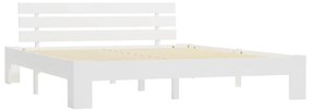 Estrutura de cama com cabeceira 180x200cm pinho maciço branco