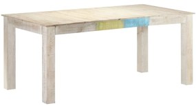 vidaXL Mesa de jantar 180x90x76 cm madeira de mangueira maciça branco