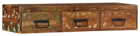 Armário de TV para parede 100x30x19cm madeira recuperada maciça