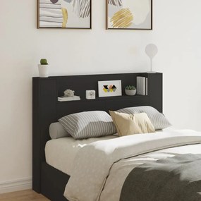 vidaXL Armário de cabeceira com luzes LED 140x16,5x103,5 cm preto