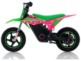 Mini moto eléctrica velocidade até 13 Km/h C/Limitador  RFN Warrior SX-E150 150W 12” Verde/Rosa
