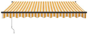 Toldo retrátil 3x2,5 m tecido e alumínio amarelo e branco