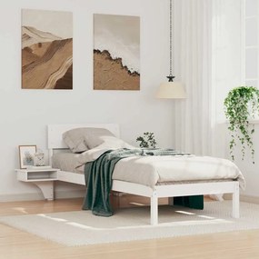 vidaXL Estrutura de cama com mesas de cabeceira com cabeceira Branco