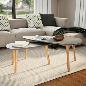 vidaXL Mesas de centro 2 pcs pinho maciço cinzento