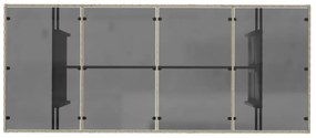 Mesa jardim c/ tampo de vidro 190x80x74 cm vime PE cinza-claro