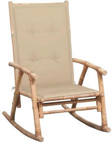 vidaXL Cadeira de baloiço com almofadão bambu