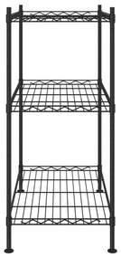 Unidade de 3 prateleiras 60x35x76 cm 150 kg preto