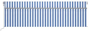 Toldo retrátil automático com estore 5x3 m azul e branco