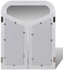 Toucador com espelho 3-em-1 e banco 2 gavetas branco