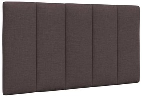 Estrutura de cama sem colchão 90x200 cm tecido castanho-escuro