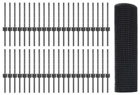 vidaXL Cerca e Poste Cinzeto 0,4 x 100 m Aço