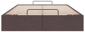 Estrutura de cama otomana sem colchão 120x190cm castanho escuro