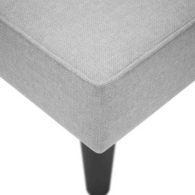 Chaise lounge com apoio de braço direito em tecido cinza nuvem