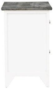 Mesa de cabeceira com 2 gaveta 2 pcs cinzento e branco