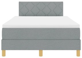Cama Box Spring com Colchão Cinza Claro 120x190 cm Tecido