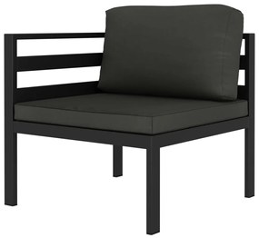 6 pcs conjunto lounge jardim com almofadões alumínio antracite