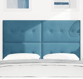 Cabeceira LED vidaXL Azul Escuro 72 cm Veludo
