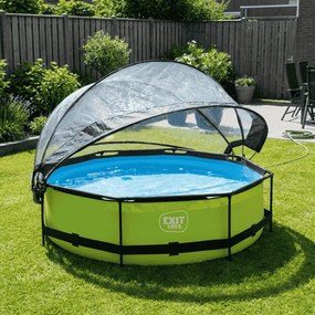 Piscina redonda Lime ø300x76cm com bomba de filtragem e cobertura - Verde