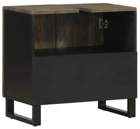 Armário para lavatório 62x33x58 cm madeira maciça manga preto