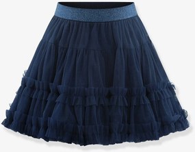 Saia de tule em camadas para menina Happy Girls azul-escuro