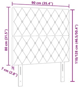 Cabeceira vidaXL com Botão de Cristal Tufted Rosa 90 cm de Veludo, Cab
