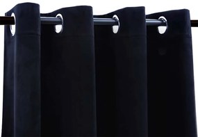 Cortinas blackout com argolas 2 pcs 140x245 cm veludo preto