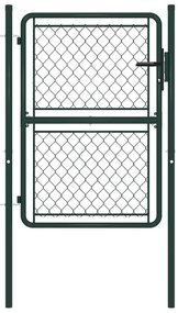 vidaXL Portão de jardim 100x125 cm aço verde