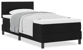 Cama Box Spring com Colchão Preta 100x200 cm Tecido