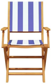 3pcs conjunto bistrô tecido/madeira maciça padrão azul e branco