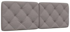 vidaXL Almofadão de cabeceira 140 cm tecido cinzento-acastanhado