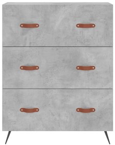 Cómoda 69,5x34x90 cm derivados de madeira cinzento cimento