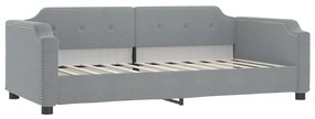 Sofá-cama com gavetão 90x200 cm tecido cinzento-claro