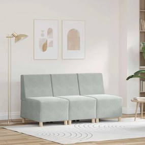 vidaXL Cadeiras de Sofá 3 pcs Cinzento-claro 55 x 74 x 82 cm Veludo