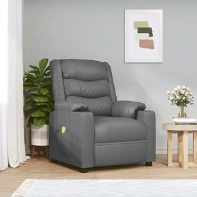 Cadeira de massagens couro artificial cinzento