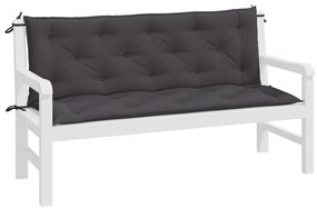 Almofadões banco jardim 2pcs 150x50x7cm tecido oxford antracite