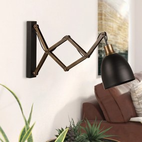 Aplique de Parede Sivani – Preto – 15 x (35 - 62) cm