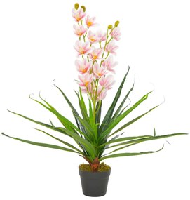 vidaXL Planta orquídea artificial com vaso 90 cm rosa