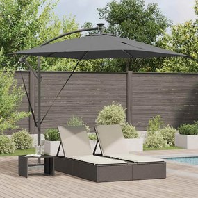 vidaXL Guarda-sol de Bananeira Cantilever Antracite 249 x 249 x 250 cm