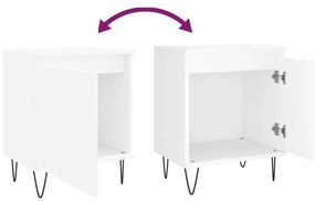 Mesas de cabeceira 2pcs 40x30x50 cm derivados de madeira branco