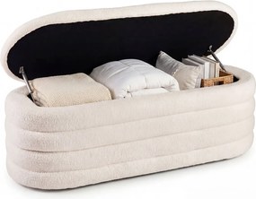 Banco arrumação estofado com tampa rebatível 123,5 x 46 x 42,5 cm, 2 amortecedores a gás, capacidade de carga de 300 kg, para a entrada do quarto, cre