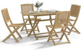 Conjunto de jantar p/ jardim 5 pcs madeira de acácia maciça