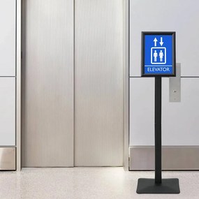 vidaXL Suporte de Pôster Pedestal Prateado a4 PVC e Ferro Fundido