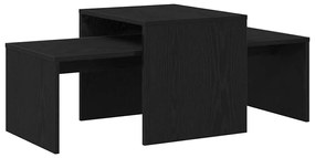 Conjunto de Mesas VidaXL Preto Carvalho 100x48x40 cm Madeira de Engenh