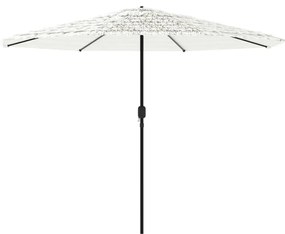 Guarda-sol de jardim com poste de aço 324x324x247 cm branco