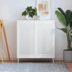 Portas de armário 2 pcs design de persiana pinho maciço branco