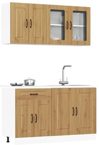 vidaXL 4 peças armário de cozinha conjunto Kalmar carvalho artisiano
