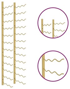 Garrafeira de parede para 36 garrafas ferro dourado