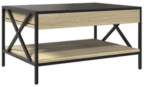 Mesa de centro luzes LED Infinity 70x50x38 cm carvalho sonoma