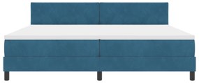 Cama Box Spring com Colchão Azul Escuro 200x200 cm Veludo