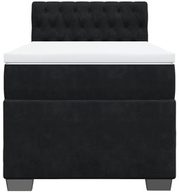 Cama box spring com colchão solteiro veludo preto